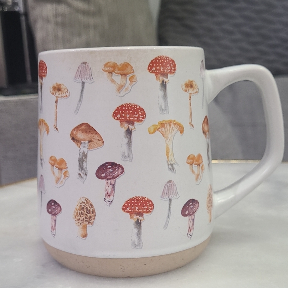 Whimsical Mushroom Print Ceramic Mug